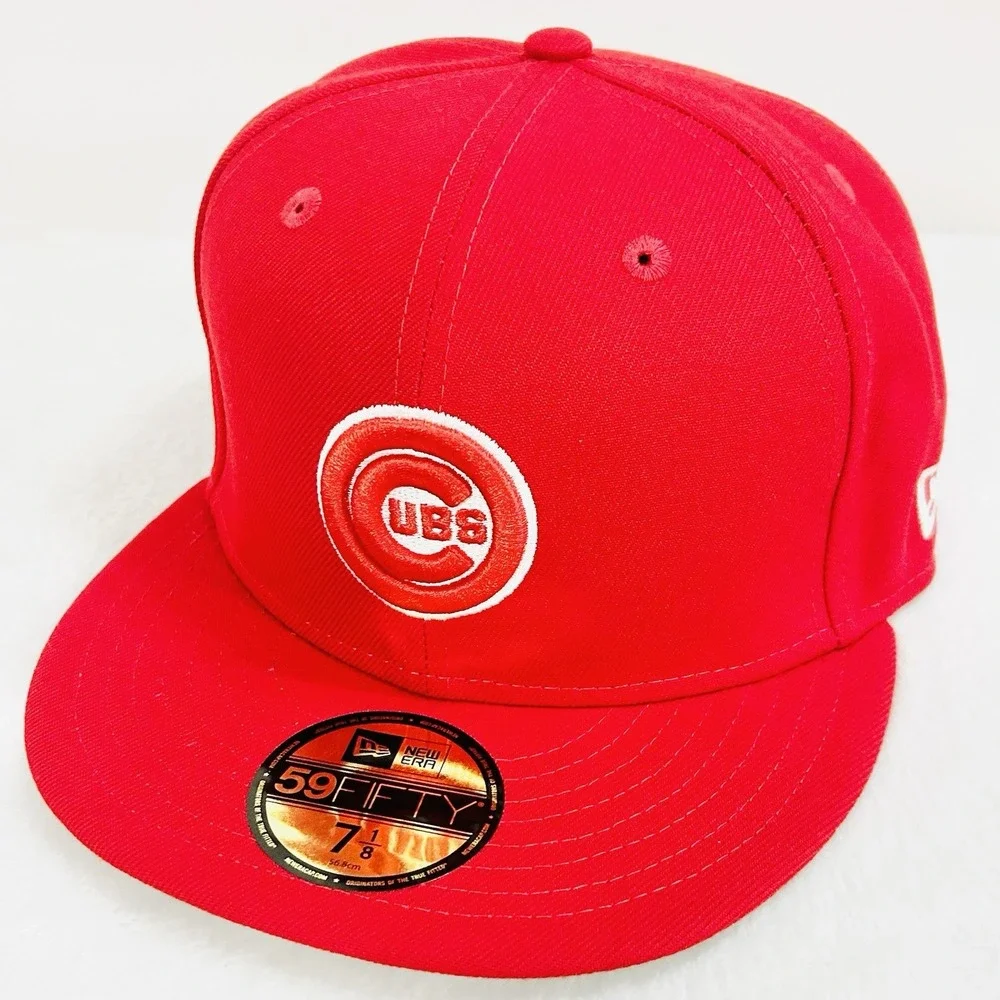 New Era Chicago Cubs Red World Series 59FIFTY Fitted Hat‎ Cap 7 1/8 MLB Baseball